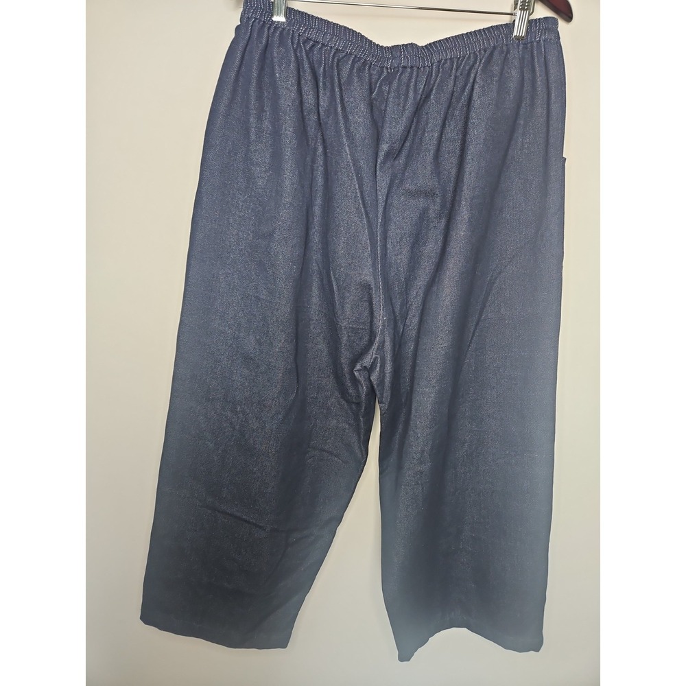 Marketplace Of India 2W Blue Vest Top Pant Set Embroidered Lagenlook Minimalist - Picture 12 of 16